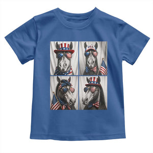 Patriotic Horse Selfie Squad Toddler T Shirt USA Flag Red White And Blue Graphic