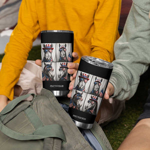 Patriotic Horse Selfie Squad Tumbler Cup USA Flag Red White And Blue Graphic