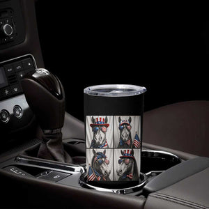 Patriotic Horse Selfie Squad Tumbler Cup USA Flag Red White And Blue Graphic