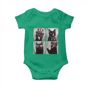 Funny Patriotic Black British Shorthair Cat Selfie Baby Onesie