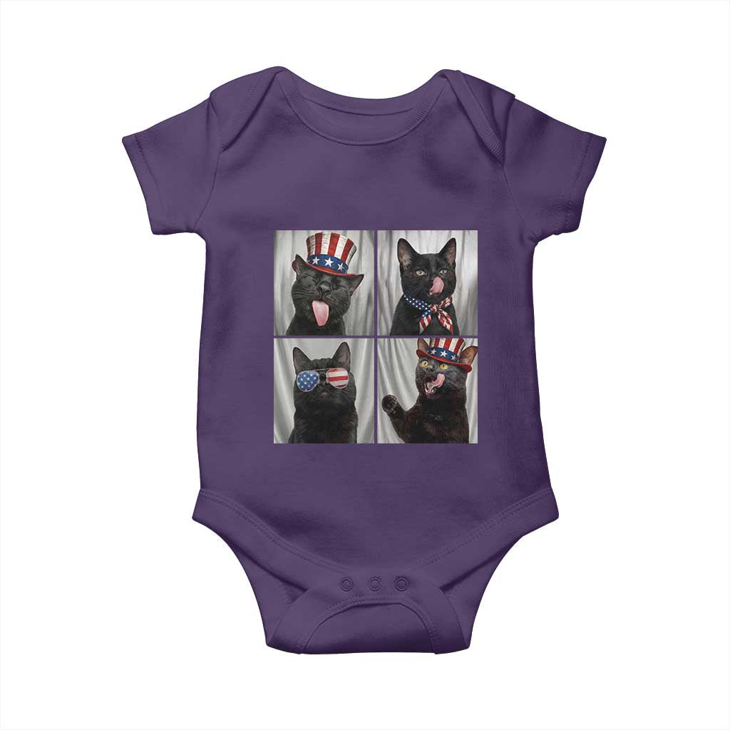 Funny Patriotic Black British Shorthair Cat Selfie Baby Onesie