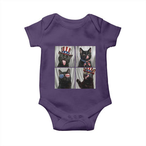 Funny Patriotic Black British Shorthair Cat Selfie Baby Onesie