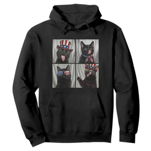 Funny Patriotic Black British Shorthair Cat Selfie Hoodie TS12 Black Print Your Wear