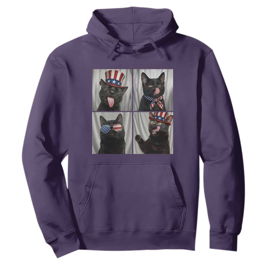 Funny Patriotic Black British Shorthair Cat Selfie Hoodie TS12 Purple Print Your Wear