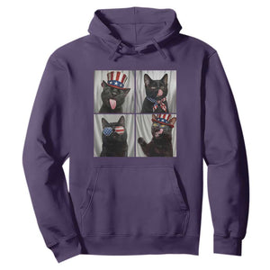 Funny Patriotic Black British Shorthair Cat Selfie Hoodie TS12 Purple Print Your Wear