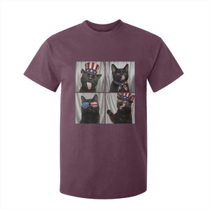 Funny Patriotic Black British Shorthair Cat Selfie T Shirt For Kid