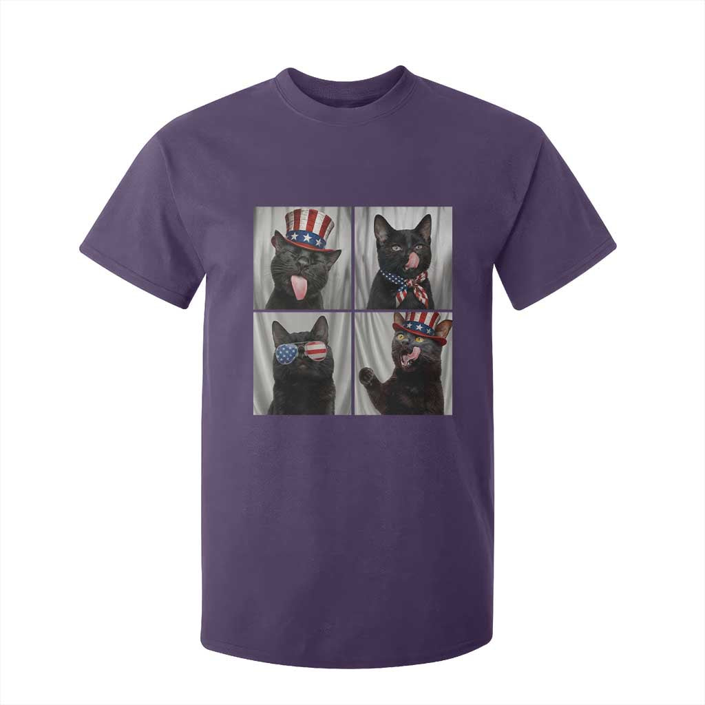 Funny Patriotic Black British Shorthair Cat Selfie T Shirt For Kid