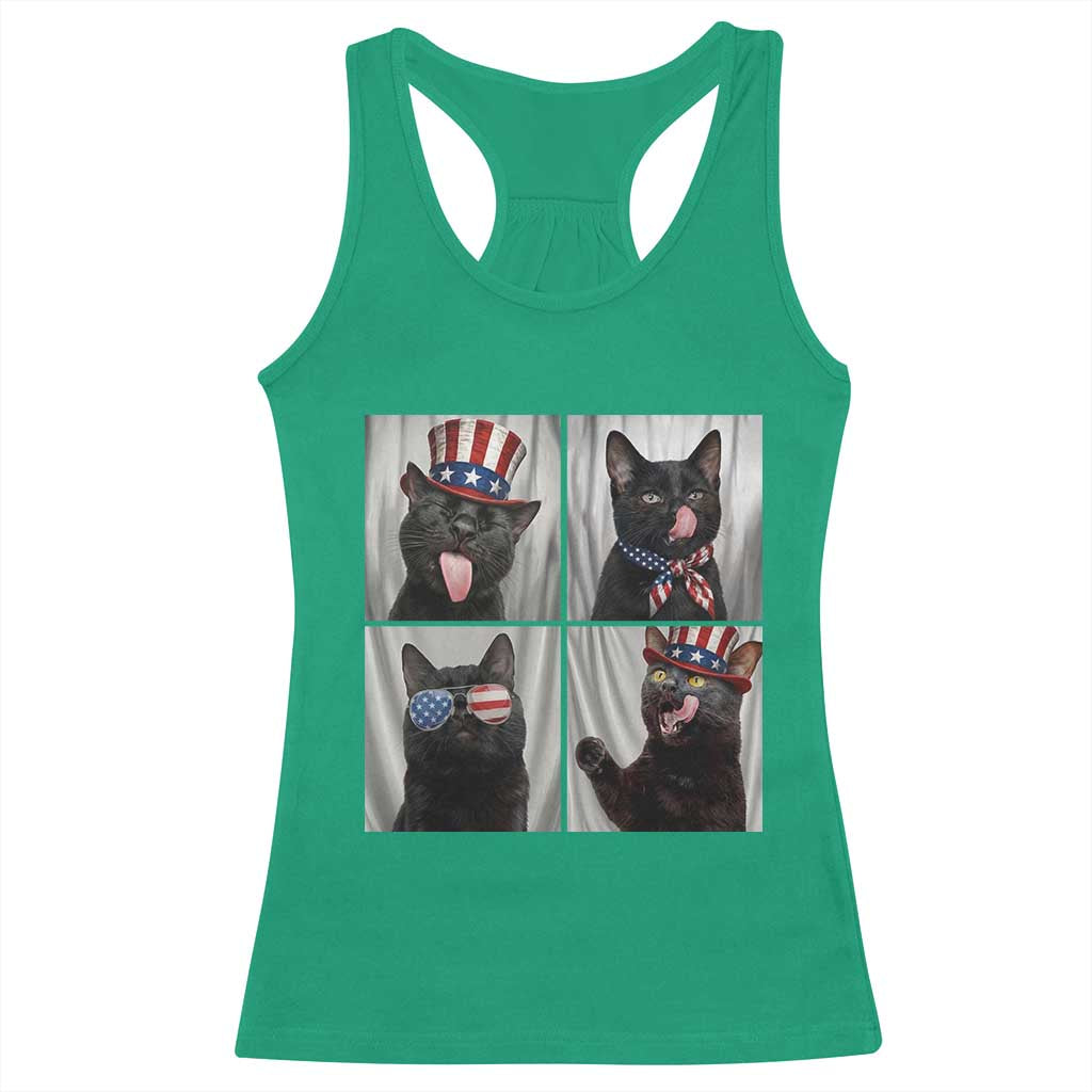 Funny Patriotic Black British Shorthair Cat Selfie Racerback Tank Top TS12 Irish Green Print Your Wear