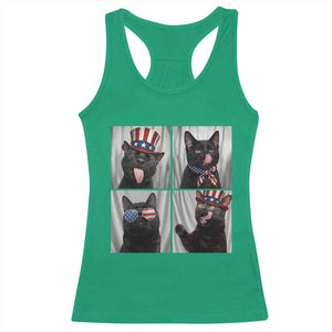 Funny Patriotic Black British Shorthair Cat Selfie Racerback Tank Top TS12 Irish Green Print Your Wear