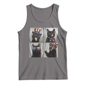 Funny Patriotic Black British Shorthair Cat Selfie Tank Top