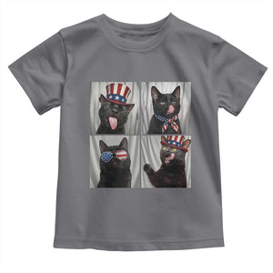 Funny Patriotic Black British Shorthair Cat Selfie Toddler T Shirt TS12 Charcoal Print Your Wear