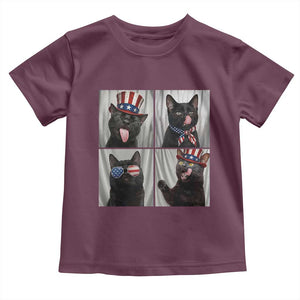 Funny Patriotic Black British Shorthair Cat Selfie Toddler T Shirt TS12 Maroon Print Your Wear