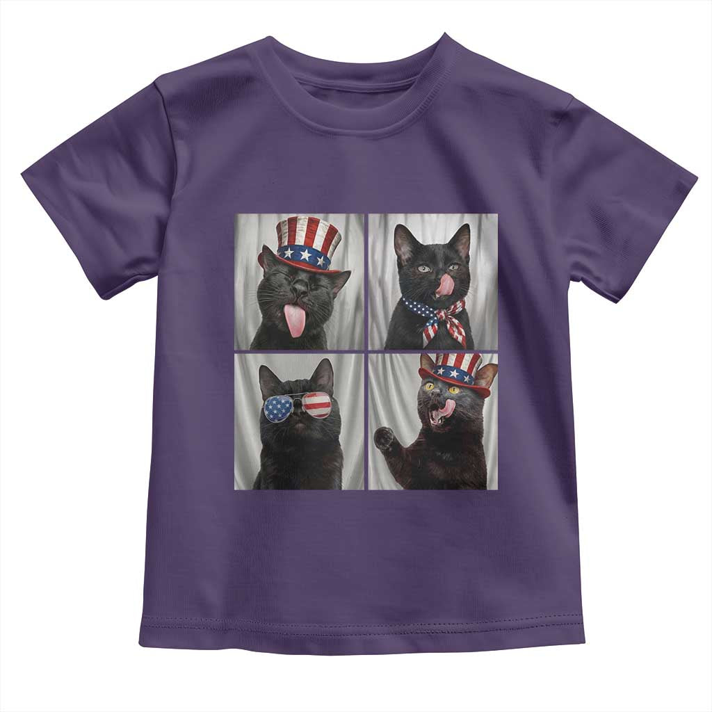 Funny Patriotic Black British Shorthair Cat Selfie Toddler T Shirt TS12 Purple Print Your Wear