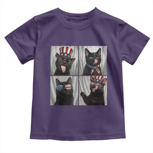 Funny Patriotic Black British Shorthair Cat Selfie Toddler T Shirt TS12 Purple Print Your Wear