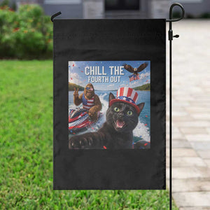 Patriotic Bigfoot And Cat Garden Flag Chill The Fourth Out TS12 Print Your Wear