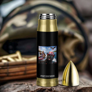 Patriotic Bigfoot And Cat Bullet Tumbler Chill The Fourth Out