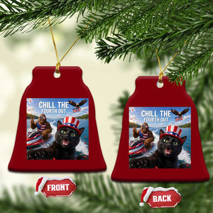 Patriotic Bigfoot And Cat Ceramic Ornament Chill The Fourth Out TS12 Print Your Wear