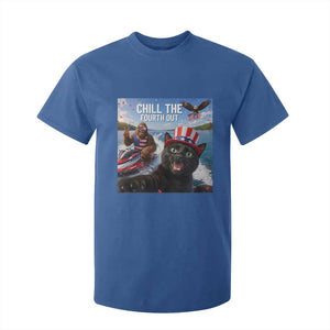 Patriotic Bigfoot And Cat T Shirt For Kid Chill The Fourth Out TS12 Royal Blue Print Your Wear