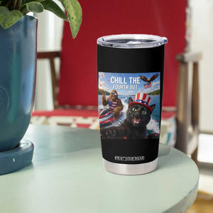 Patriotic Bigfoot And Cat Tumbler Cup Chill The Fourth Out TS12 Print Your Wear