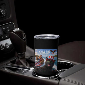 Patriotic Bigfoot And Cat Tumbler Cup Chill The Fourth Out TS12 Print Your Wear