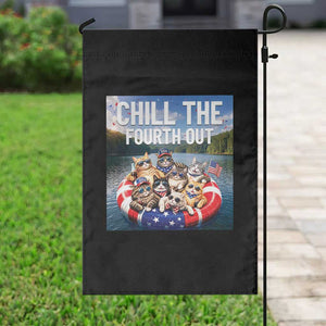 Funny Americana Cat Squad Garden Flag Chill The Fourth Out TS12 Print Your Wear