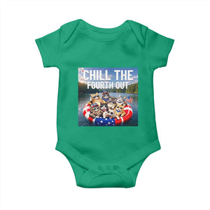 Funny Americana Cat Squad Baby Onesie Chill The Fourth Out TS12 Irish Green Print Your Wear