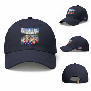 Funny Americana Cat Squad Baseball Cap Chill The Fourth Out
