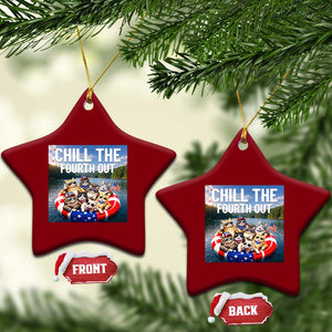Funny Americana Cat Squad Ceramic Ornament Chill The Fourth Out TS12 Print Your Wear