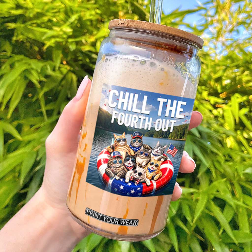 Funny Americana Cat Squad Glass Can Chill The Fourth Out TS12 Black Print Your Wear