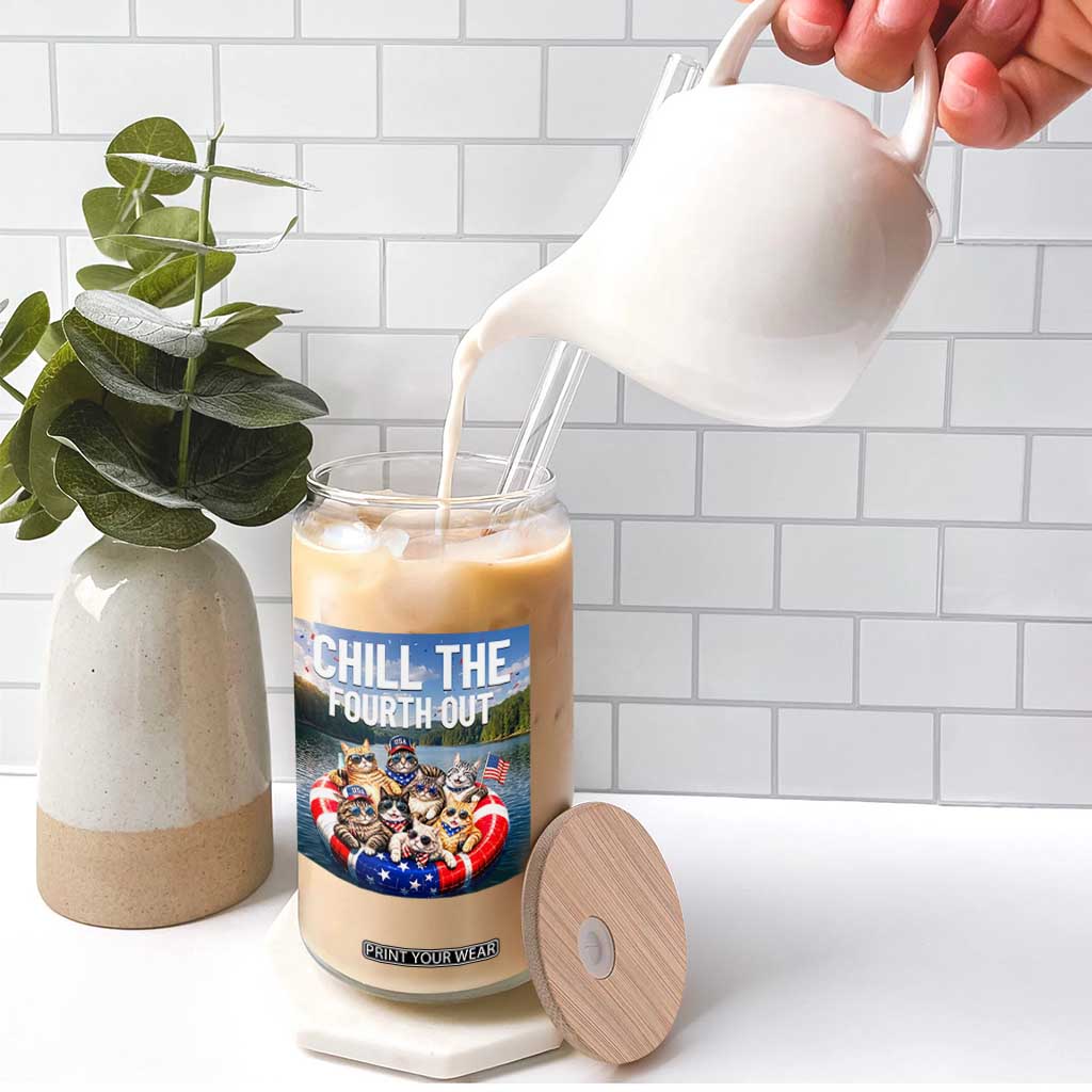 Funny Americana Cat Squad Glass Can Chill The Fourth Out TS12 Print Your Wear