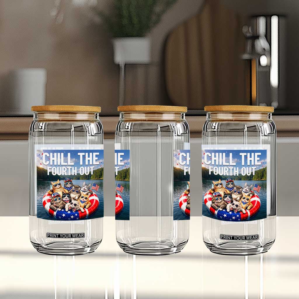 Funny Americana Cat Squad Glass Can Chill The Fourth Out TS12 Print Your Wear