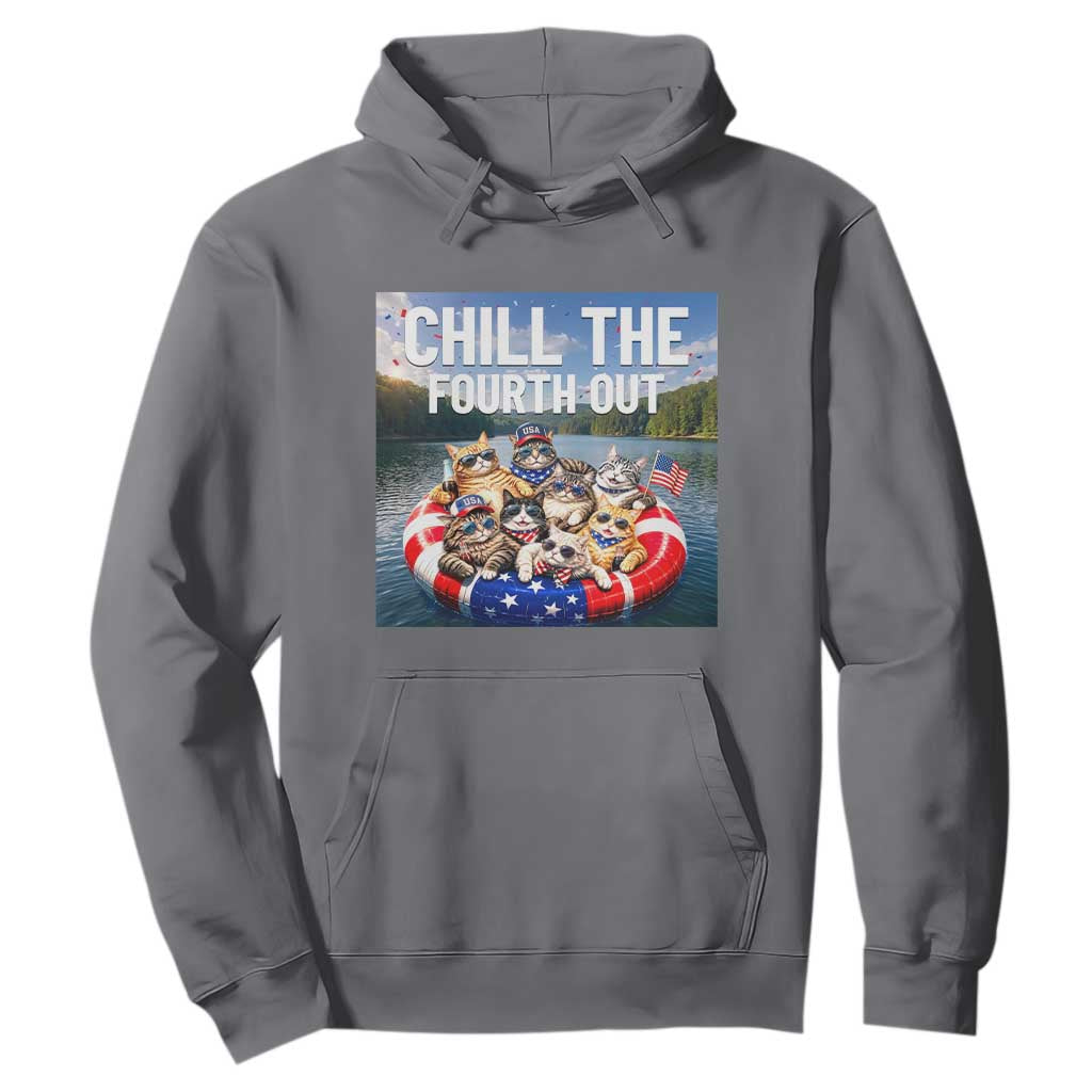 Funny Americana Cat Squad Hoodie Chill The Fourth Out TS12 Charcoal Print Your Wear