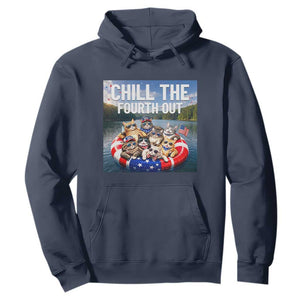 Funny Americana Cat Squad Hoodie Chill The Fourth Out TS12 Navy Print Your Wear