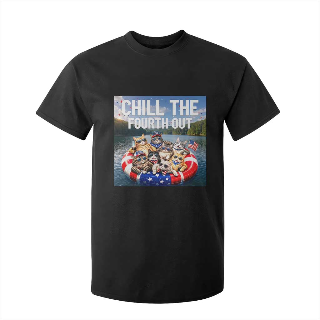 Funny Americana Cat Squad T Shirt For Kid Chill The Fourth Out