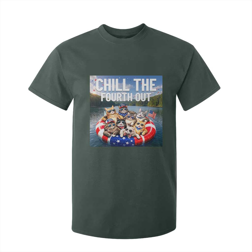 Funny Americana Cat Squad T Shirt For Kid Chill The Fourth Out