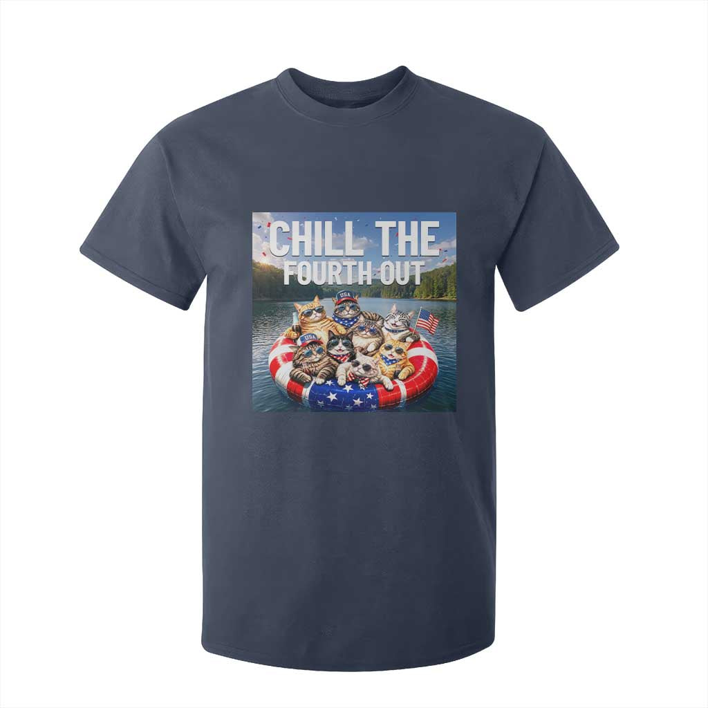 Funny Americana Cat Squad T Shirt For Kid Chill The Fourth Out