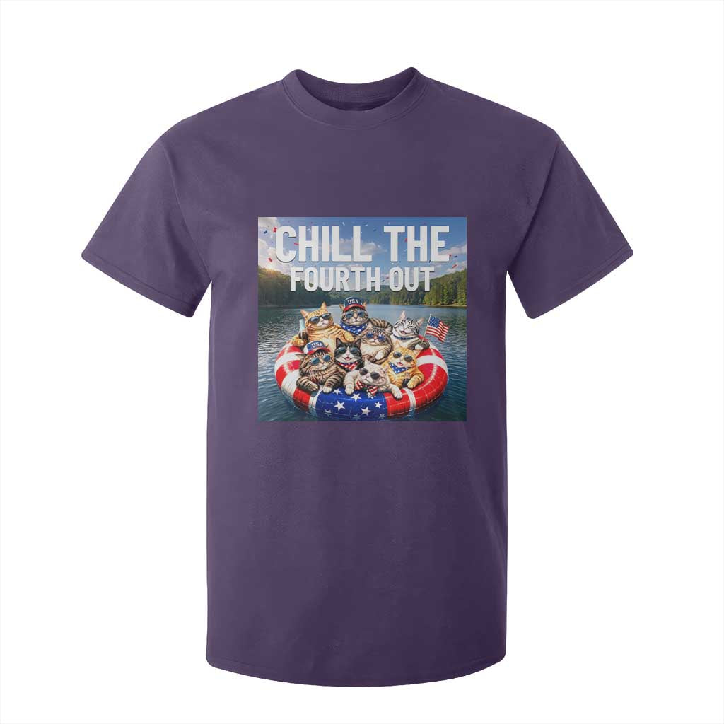 Funny Americana Cat Squad T Shirt For Kid Chill The Fourth Out