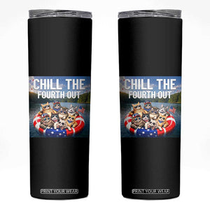 Funny Americana Cat Squad Skinny Tumbler Chill The Fourth Out TS12 Black Print Your Wear