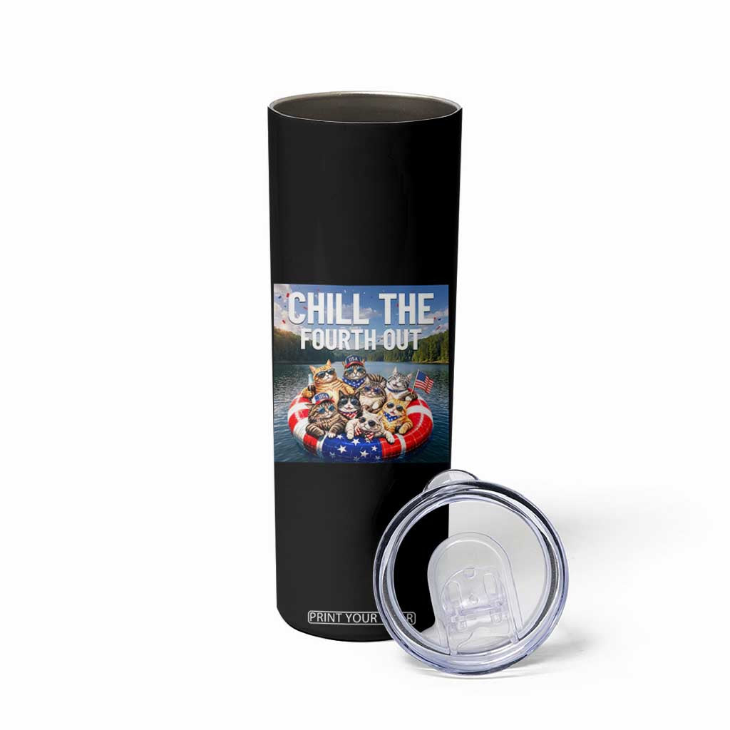 Funny Americana Cat Squad Skinny Tumbler Chill The Fourth Out TS12 Print Your Wear