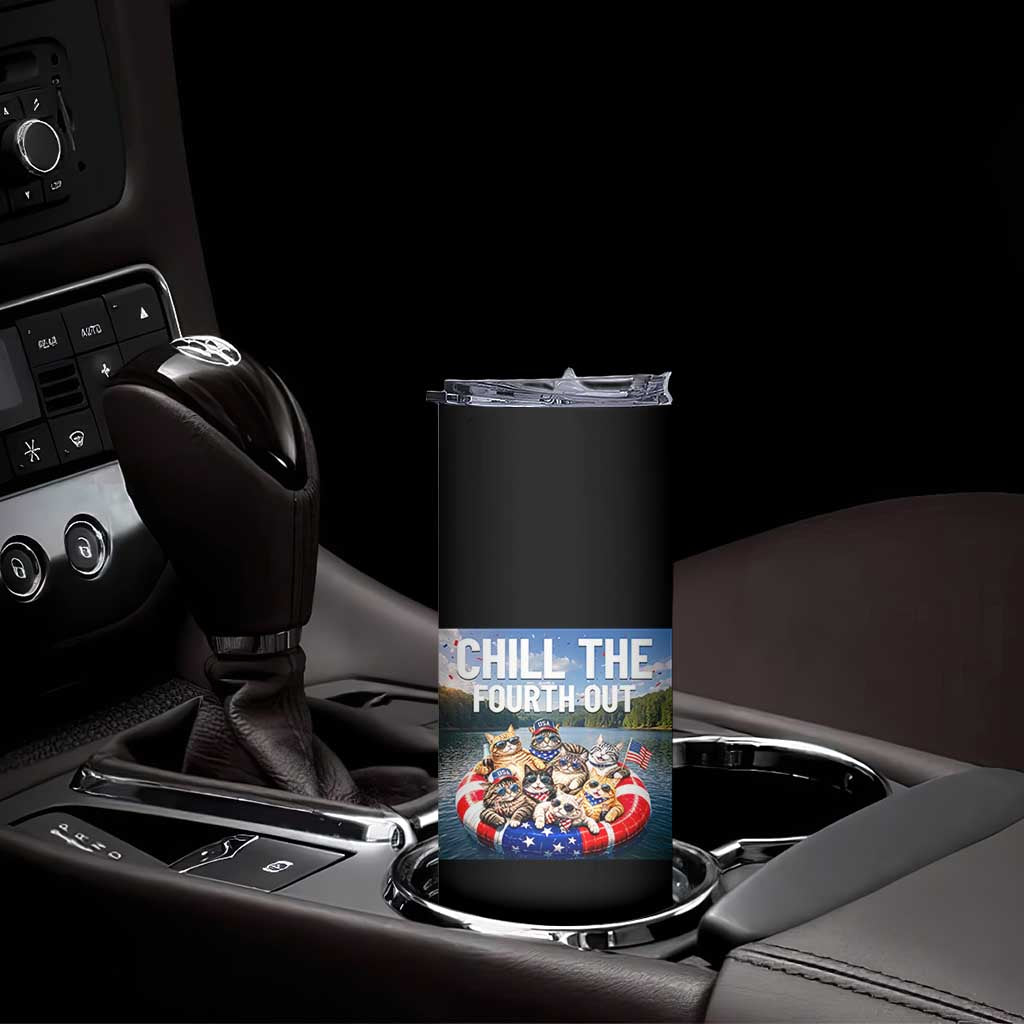 Funny Americana Cat Squad Skinny Tumbler Chill The Fourth Out TS12 Print Your Wear