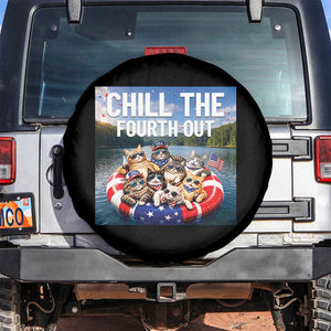 Funny Americana Cat Squad Spare Tire Cover Chill The Fourth Out TS12 No hole Black Print Your Wear
