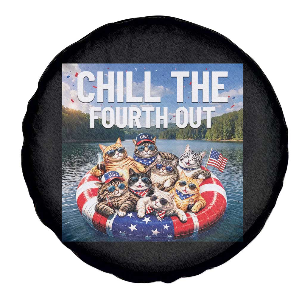 Funny Americana Cat Squad Spare Tire Cover Chill The Fourth Out TS12 Print Your Wear