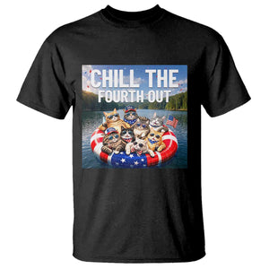 Funny Americana Cat Squad T Shirt Chill The Fourth Out