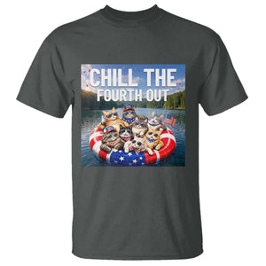 Funny Americana Cat Squad T Shirt Chill The Fourth Out