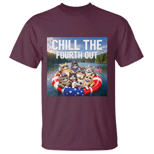 Funny Americana Cat Squad T Shirt Chill The Fourth Out