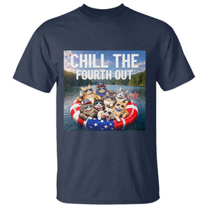 Funny Americana Cat Squad T Shirt Chill The Fourth Out