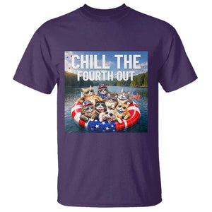 Funny Americana Cat Squad T Shirt Chill The Fourth Out