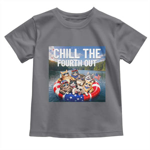 Funny Americana Cat Squad Toddler T Shirt Chill The Fourth Out TS12 Charcoal Print Your Wear