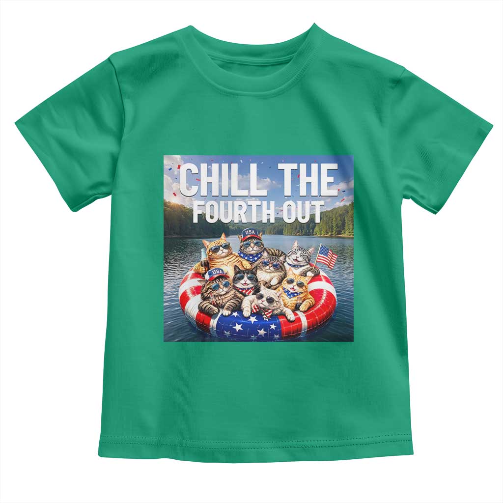 Funny Americana Cat Squad Toddler T Shirt Chill The Fourth Out TS12 Irish Green Print Your Wear