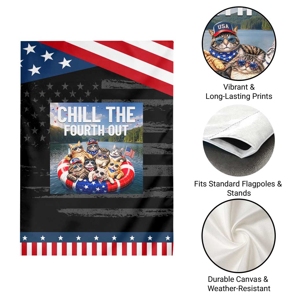 Funny Americana Cat Squad Patriotic Garden Flag Chill The Fourth Out TS12 Print Your Wear